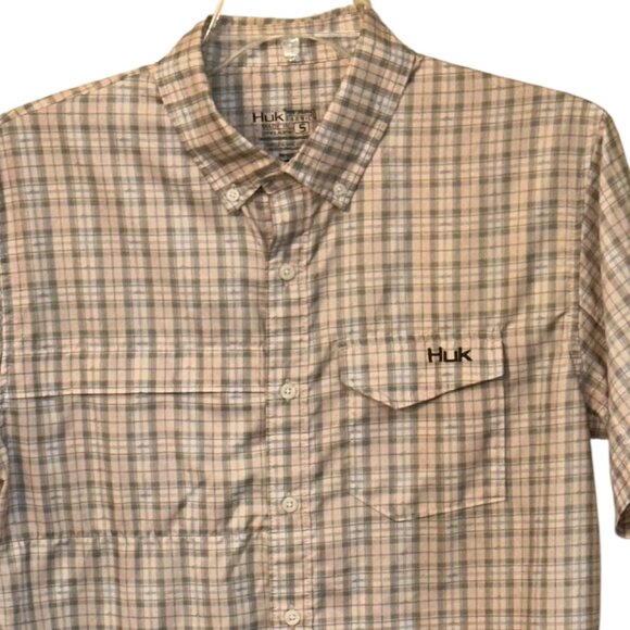 HUK Performance Fabric Short Sleeve‎ Button Up Lightweight Fishing Shirt Small - Picture 2 of 5